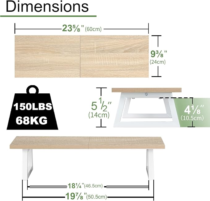 TEAMIX 24 inch Monitor Riser for Desk, Wood & Steel Computer/TV Stand Maple | Laptop, PC, Printer Stand Riser, Holds 150lbs, Desktop Organizer, Keyboard Storage, for Office, Home, Gaming, Craft Space - Image 5