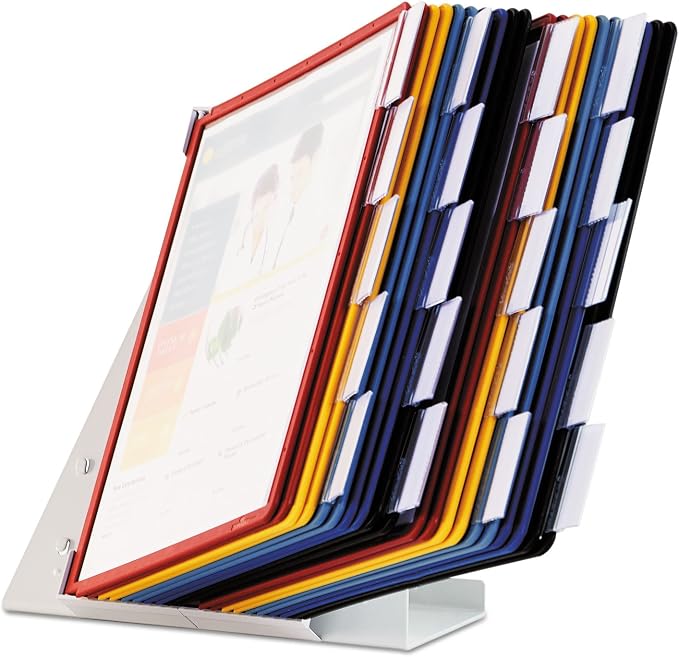 Durable VARIO 40 Pocket Desktop Reference System - Letter Size 20 Double-Sided Panels - Assorted Color Borders - Image 9