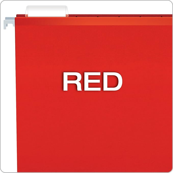 Pendaflex Extra Capacity Reinforced Hanging File Folders, 2", Legal Size, Red, 1/5 Cut, 25/BX (4153x2 RED) - Image 4