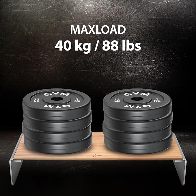 j5create Premium Monitor Stand, Made with Elegant Wood and Sleek Aluminum | Display / TV / Screen / Printer / Laptop Riser, Max Load 88 lbs/ 40 kg (JCT125) - Image 5