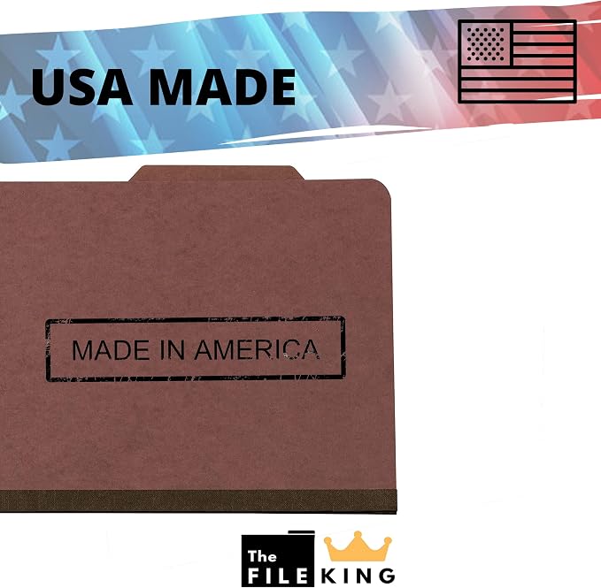 The File King Letter Size Carnelia Red File Folders with Prongs, 10 Pack, 8.5 x 11 - Image 5