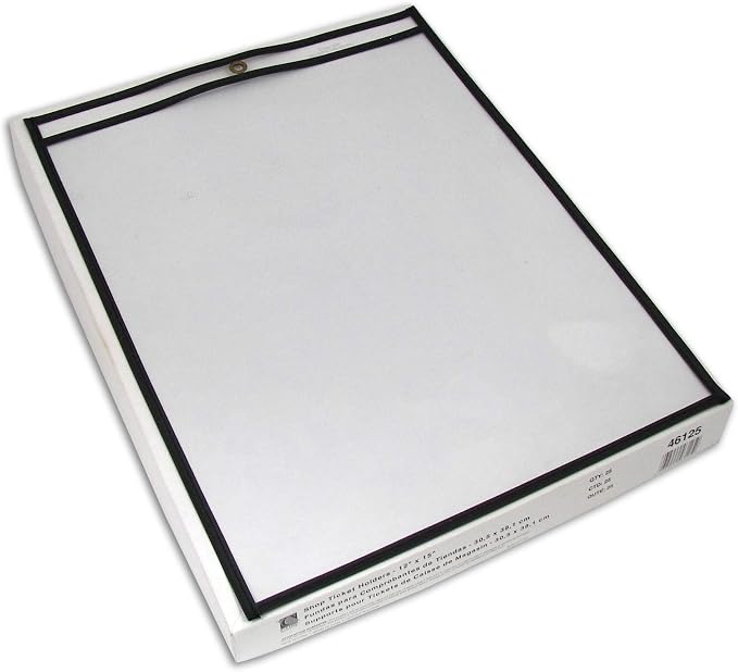 C-Line Stitched Shop Ticket Holders, Both Sides Clear, 12 x 15 Inches, 25 per Box (46125) - Image 2
