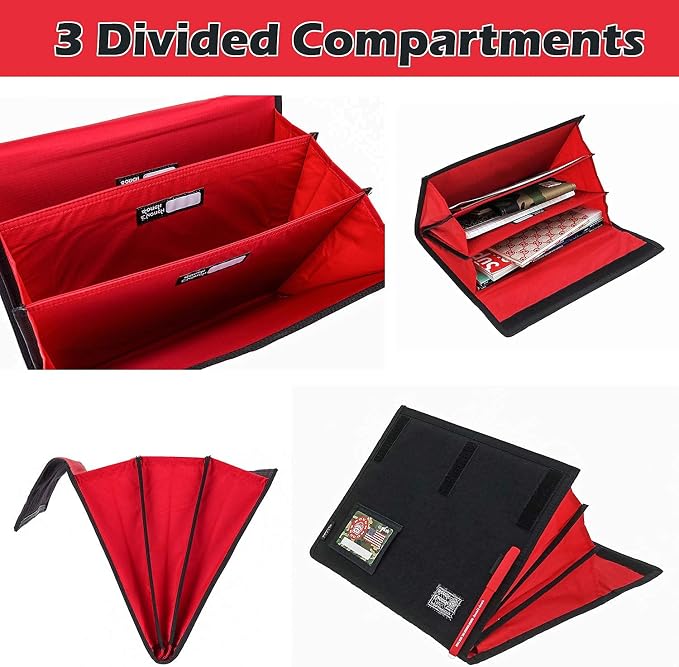 Rough Enough Expanding File Folder, Accordion Document Organizer, Black | Water-Resistant, 13 x 10 in for A4/Letter, 3 Dividers with Name Tags, Pen Loop & Card Slot, Portable for Work, Home & Travel - Image 4