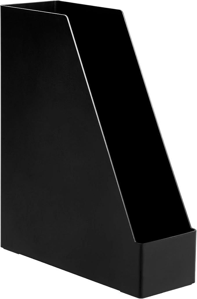 Amazon Basics Plastic Desk Organizer Magazine Rack and File Holder, Black, 4-Pack - Image 5