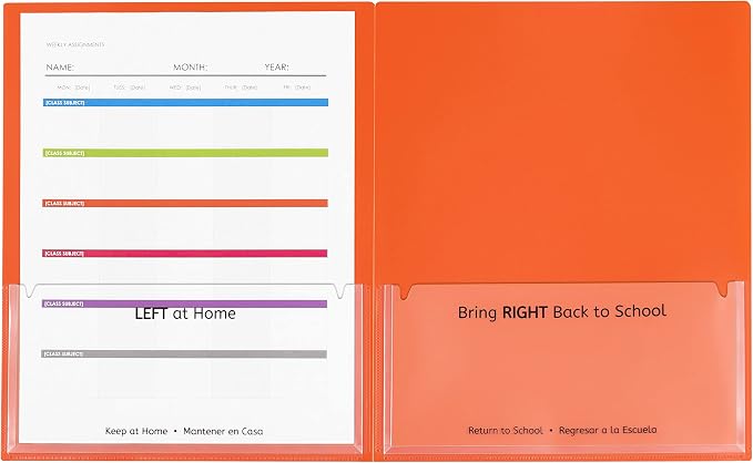 C-Line Classroom Connector School-to-Home Folders, Orange, 25 per Box (32002) (Pack of 6) - Image 3
