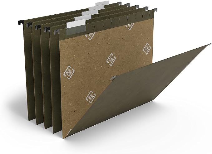 TRU RED Hanging File Folders, Letter Size, 5‑Tab, Standard Green, Heavy‑Duty Construction – 250/Box - Image 2