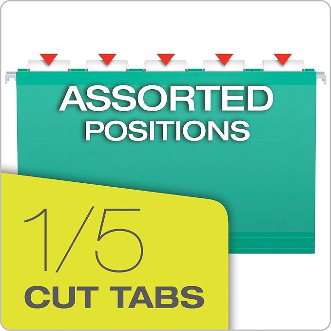 Pendaflex Hanging File Folders, Legal Size, Aqua (PFX415315AQU) (Pack of 2) - Image 4