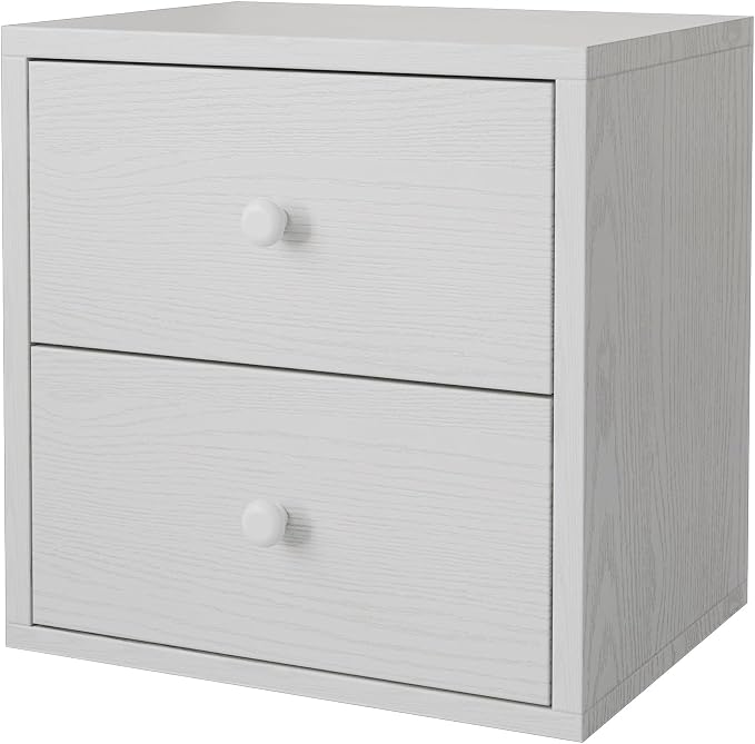 FUSUNBAO Magic DIY Cube Storage Organizer Stackable Cubes for Home Books Clothes Toy-Modular Cubby Storage System-Office Cubical-Bookcase Closet (Pure White-Washed, Drawer Cube) by FUSUNBAO