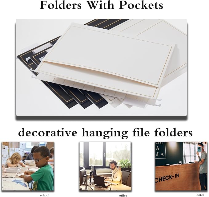 6 Pack Morandi Color Hanging File Folders with Pocket Letter Size Decorative File Folder Cute Pretty Hanging Folder for Office Home School with 1/5-Cut Adjustable Tabs, Outer Storage Pockets… - Image 3