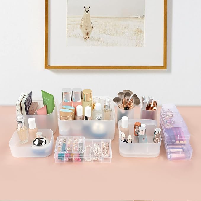 Makeup Organizer Case,Stackable Clear Makeup Organizer Holder, Multi-size Makeup Case Vanity Storage Holder Set for Makeup, Jewelry, toiletries,Makeup Artist Must Have - Image 8