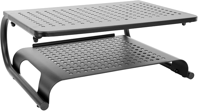 Mount-It! 2 Tier Desk Organizer Riser | Computer Monitor Stand with Keyboard Storage Shelf for Desktops, Laptops, Printers, Home Office Space Saver (2 Shelves) - Image 7