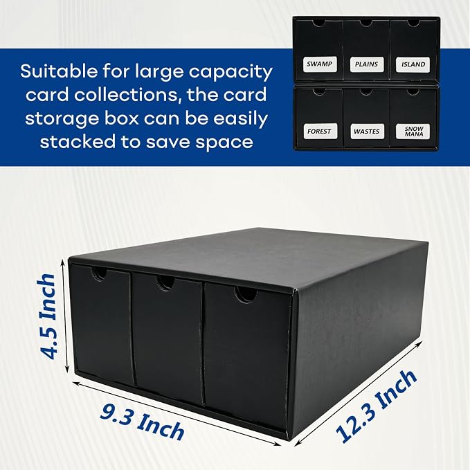 Trading Card Storage Box, Collector Cardboard Card Box with 50 Dividers for MTG TCG Magic Baseball Sports Cards Collection, 12 Drawers - Image 5