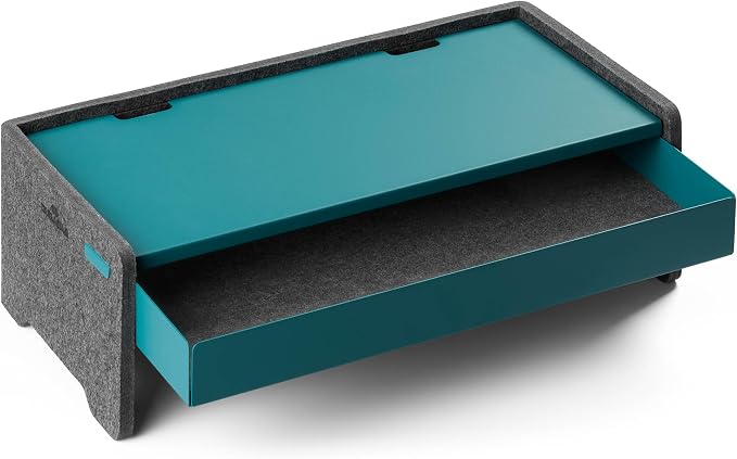 Durable Effect 508132 Monitor Stand for Monitors and Laptops Height Adjustable 60% Recycled PET Felt Petrol/Dark Green - Image 2
