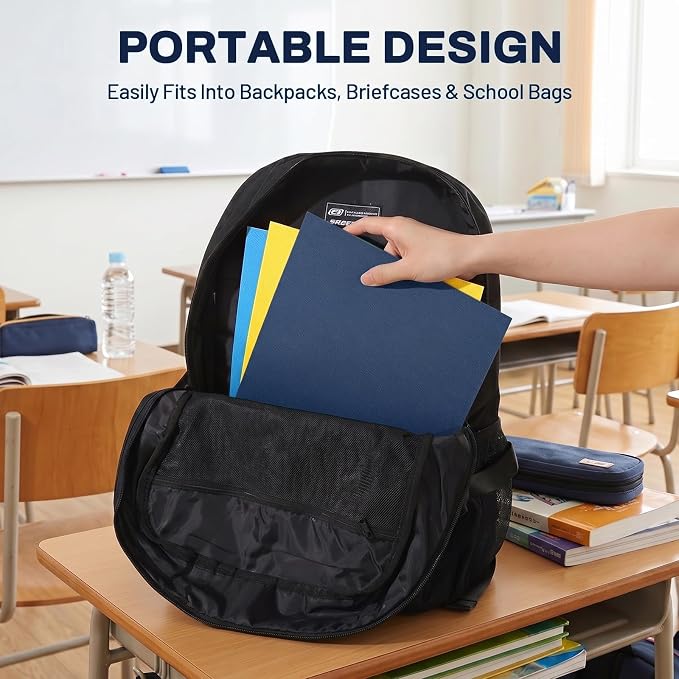 SUNEE Folders with Pockets(125 Pack, Dark Blue), 2 Pocket Folders Fit Letter Size Paper, Paper File Folder for School Office Home Business - Image 6