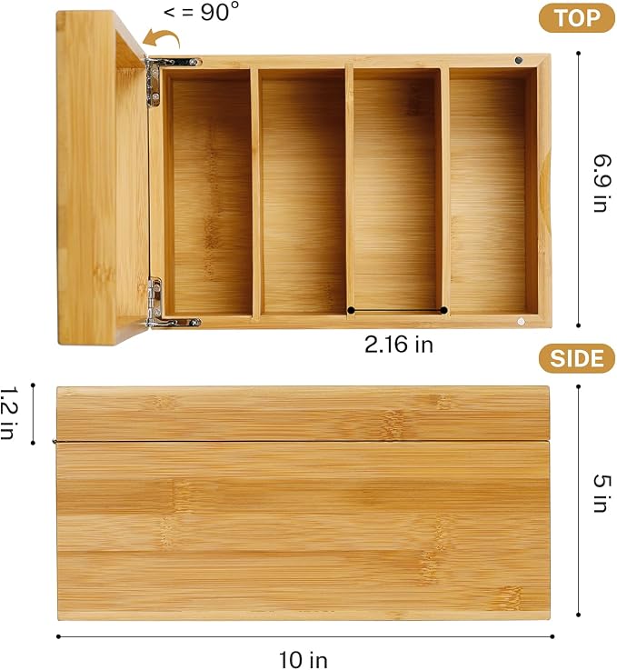 MaxGear Bamboo Business Card Organizer for 4" x 6" Cards | Index Card Holder for Desk, Index Cards Box with A-Z Tabs, Holds 600 Cards, Desktop Organizers for Home, Office - Image 7