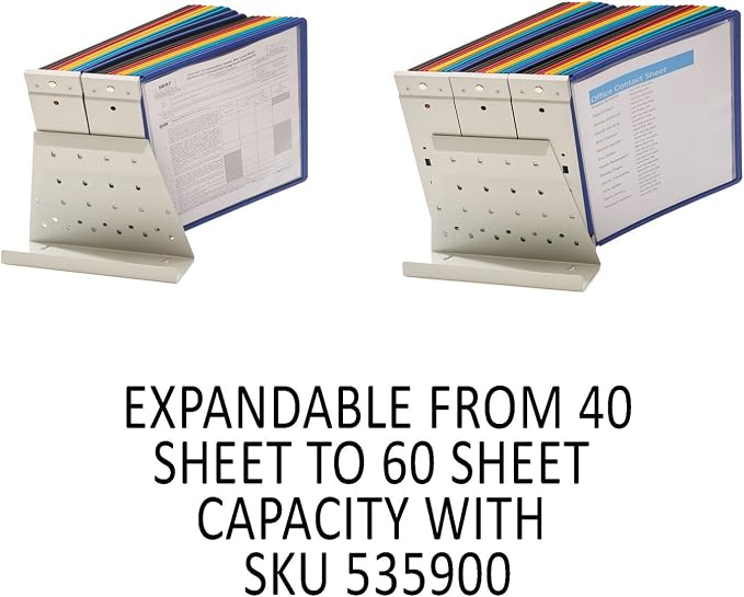Durable VARIO 40 Pocket Desktop Reference System - Letter Size 20 Double-Sided Panels - Assorted Color Borders - Image 3
