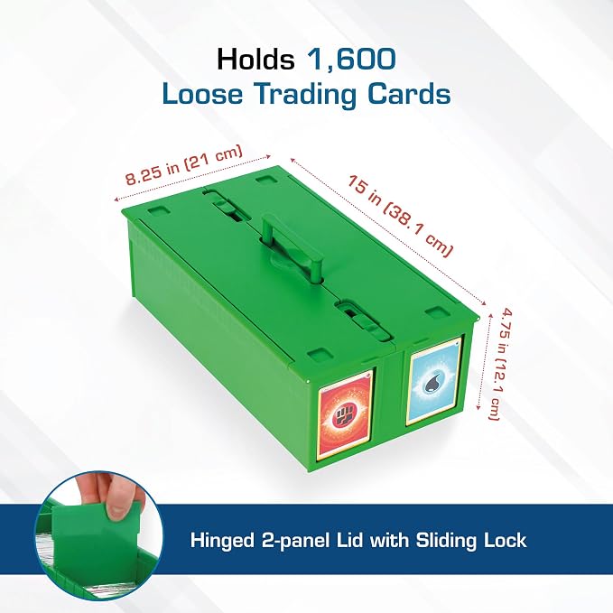 BCW Collectible Card Bin - Holds up to 1600 Cards | Large Card Storage Box for Loose Trading Cards | Pokemon, MTG, and Sports Card Storage Boxes | Sorting Card Box (Green, Single) - Image 3