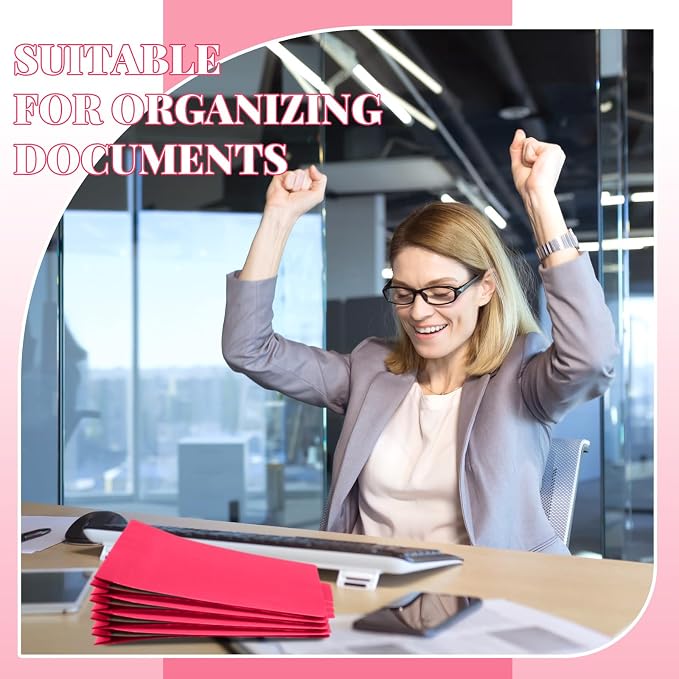 AmazingSpark 24 Pcs Classification Folders Letter Size Bulk 1 Divider Pressboard File Folder with Expansion 2 Prongs Fastener Heavy Duty Office File Organizer for School Project Document(Hot Pink) - Image 6