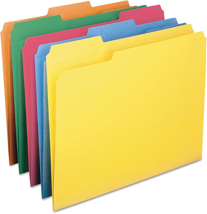 Smead File Folder, Reinforced 1/3-Cut Tab, Letter Size, Assorted Colors, 100 per Box (11993) | Premium colored stock, two-ply reinforced tabs in 3 positions, color-coded home and office drawer filing, SFI certified - Image 4