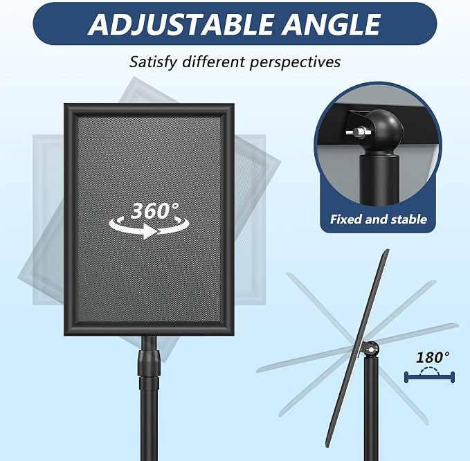 Relx Sign Holder Stand 11*17 inches - Adjustable Floor Standing Sign Holder - Signage Stand with Snap-Open Frame Display for Malls,Schools,Restaurants (black) - Image 2