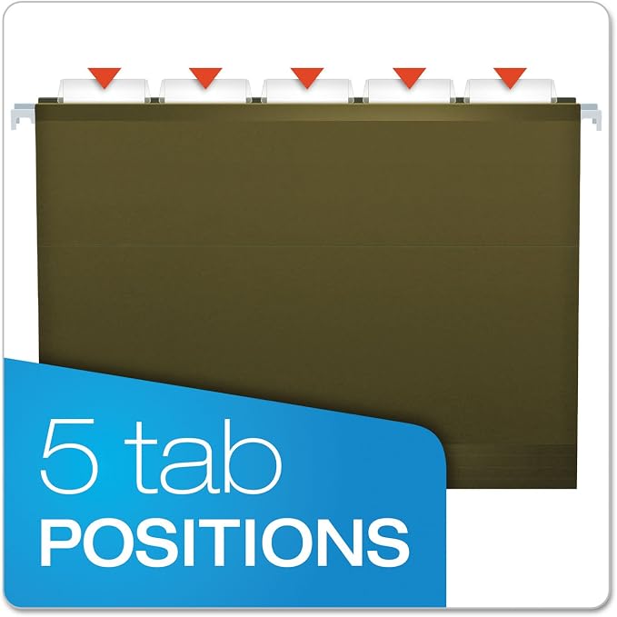 Pendaflex 04152X1 Reinforced 1" Extra Capacity Hanging Folders, Standard Green - Image 5
