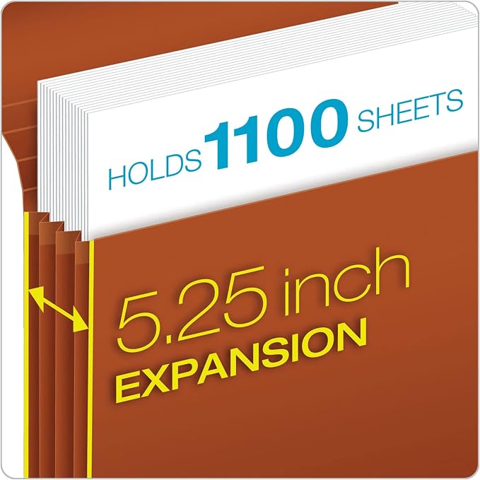 Globe-Weis 100% Recycled File Wallets, 5.25-Inch Expansion, Elastic Cord Closure, Legal Size, Brown, 10-Count (73376R) - Image 4