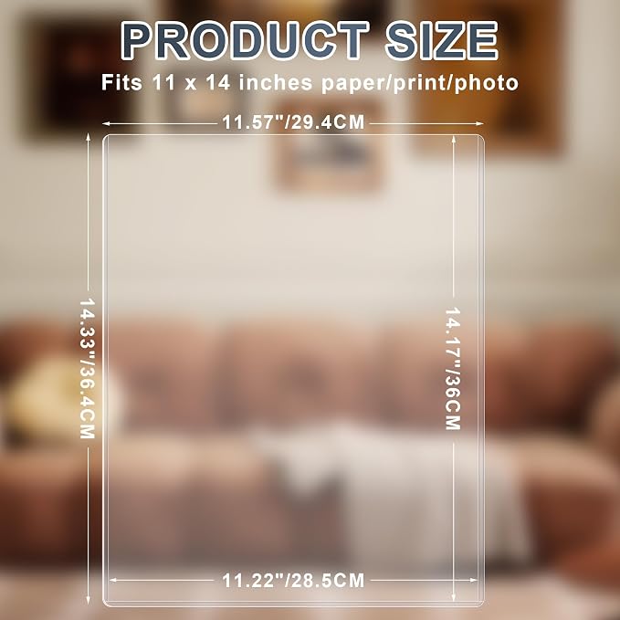AKONEGE 10PCS 11" x 14" Rigid Print Protectors Hard Plastic Sheet Page Protectors Heavy Duty Top Loading Menu Covers Poster Sleeves Clear Plastic Paper Sleeves for Magazine Prints Photo Document - Image 2