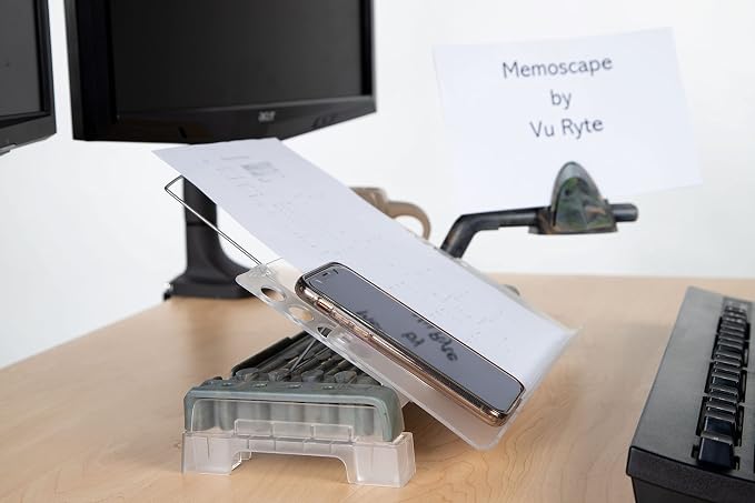 MemoScape Adjustable In-Line Document Holder for Typing | Reduce Neck Strain, Improve Focus, Boost Desk Organization, and Workflow | Paper Holder Stand for Desk and Home Office - Camouflage (VUR 4080) - Image 6