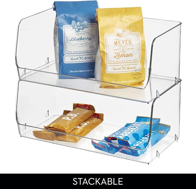 iDesign Stackable Open-Front Storage Bins, Set of 6, Clear | Kitchen and Pantry Organization - Image 5