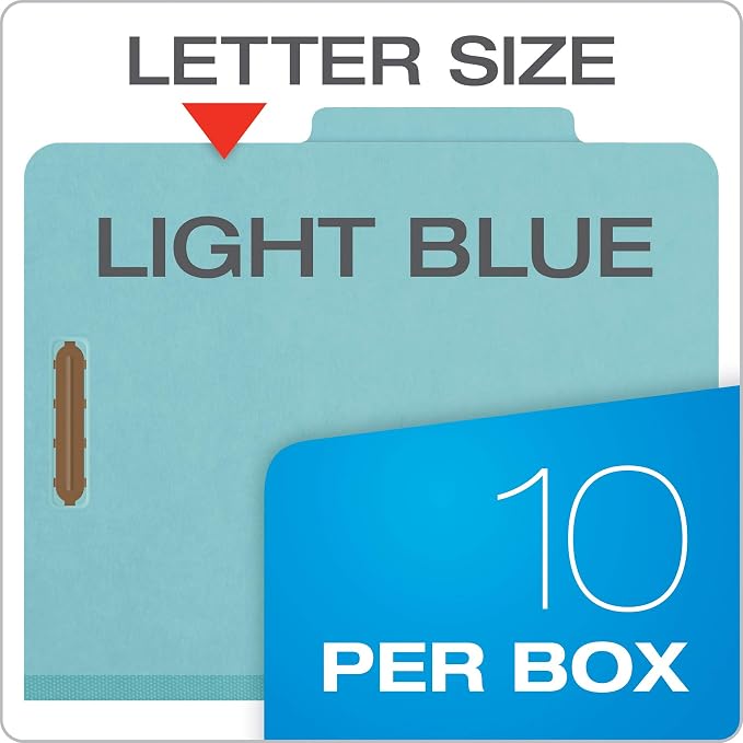Pendaflex Recycled Classification File Folders, Letter Size, Dark Blue, 10/Box - Image 3