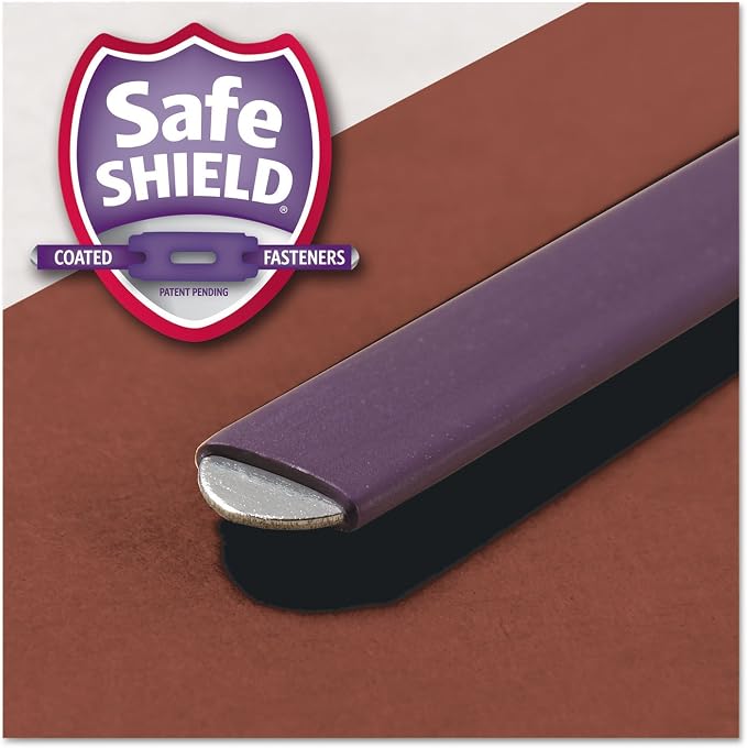 Smead 100% Recycled End Tab Pressboard Classification File Folder with SafeSHIELD Fasteners, 3 Dividers, 3" Expansion, Letter Size, Red, 10 per Box (26865) - Image 3