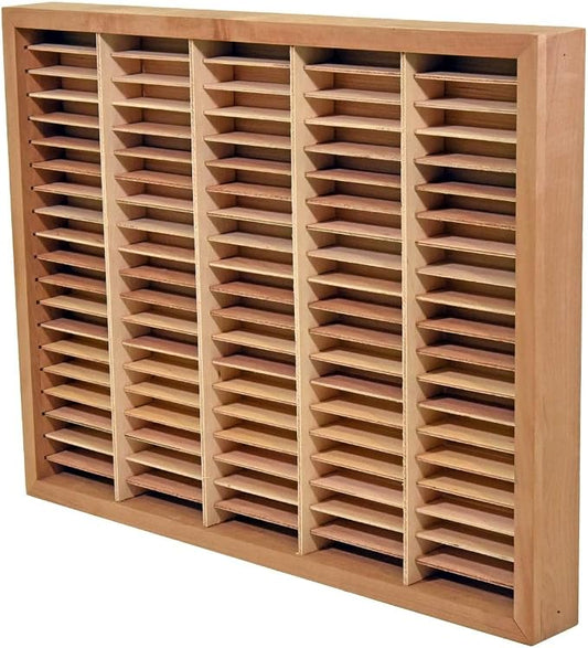 Kingdom Unfinished Wooden Cassette Tape Storage Rack, Audio Cassettes Organiser/Holder for Stamp Pads, Playing Cards, 100 Slots by Kingdom%C2%AE