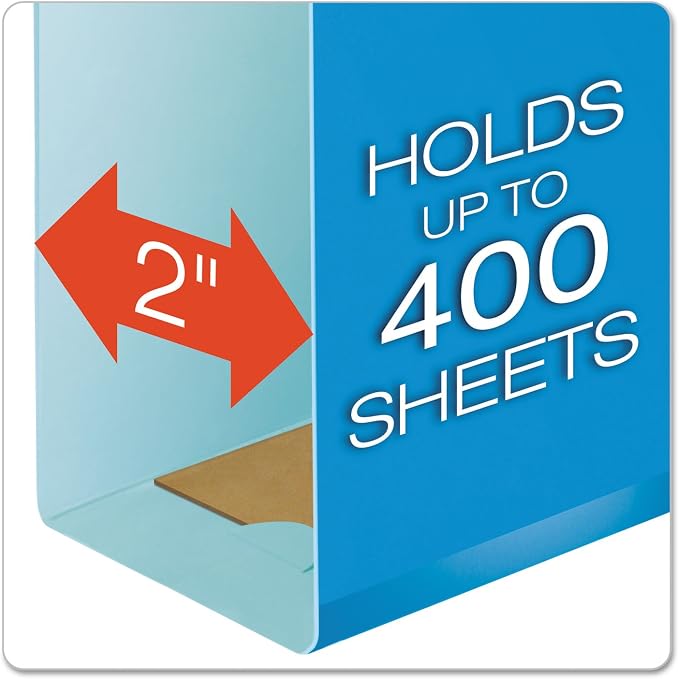 Pendaflex 04153X2 BLU Extra Capacity Reinforced Hanging Folders, 2", Legal Size, Blue, 1/5 Cut, 25/BX (4153x2 BLU) - Image 2