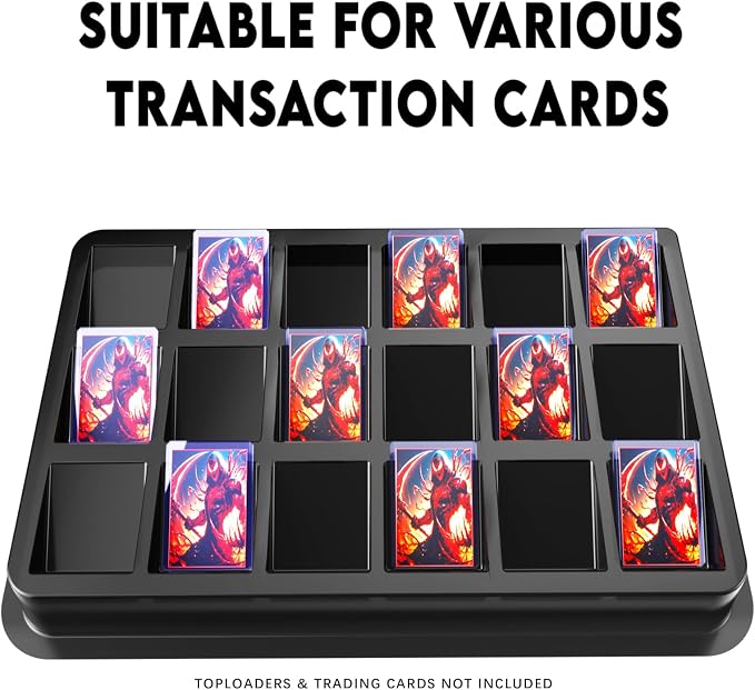 Card Sorting Tray for Toploader – 5ct Stackable Trading Card Organizer Display Case, 18-cell Organize and Sort TCG Cards, Durable and Convenient Storage Solution - Image 3