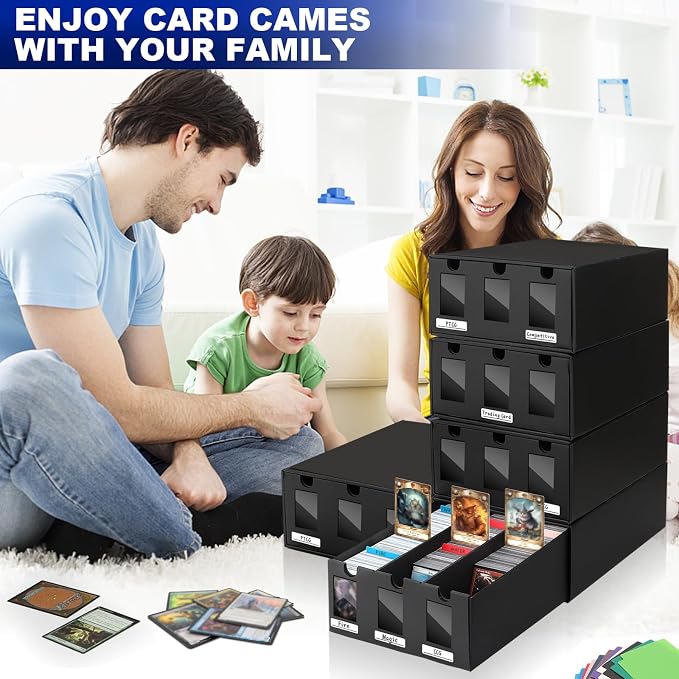 AOBOPLE Card Storage Box,15000+ Cardboard Trading Card Boxes with 48 Card Dividers,Labels and Tape,Bulk Card Storage for MTG TCG PTCG Commander Display - Image 6