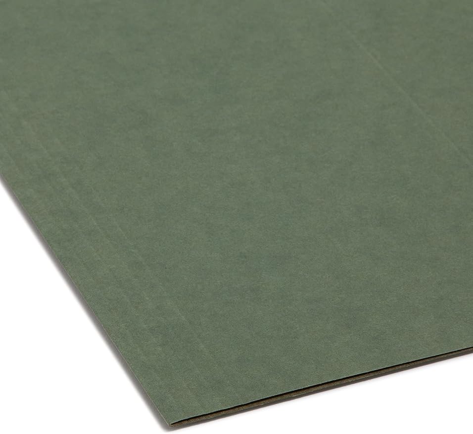 Smead TUFF Hanging File Folder with Easy Slide Tab, 1/3-Cut Sliding Tab, Letter Size, Standard Green, 20 per Box (64036, Rod Color May Vary) - Image 7