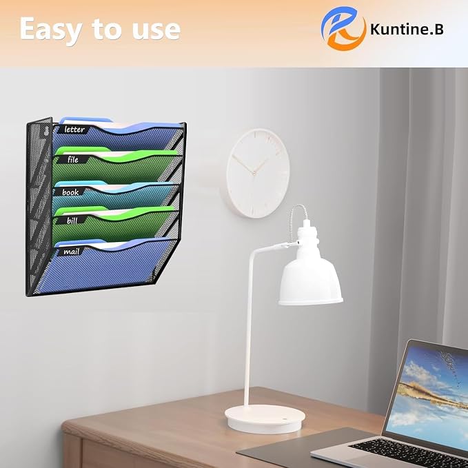 Kuntine.B Wall File Organizer Office Hanging Magazine Holder Wall File Organizer for Office Home - Image 7