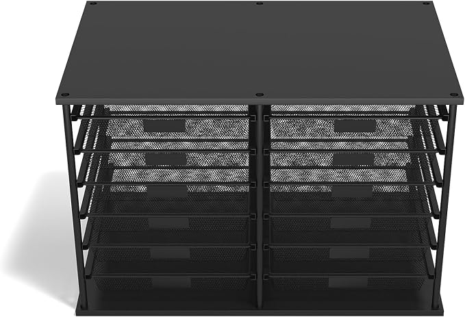 TRU RED Wire Mesh File Organizer, 12‑Compartment, Matte Black, 2‑Pack – Vertical Desktop Sorter for Files, Folders & Mail - Image 4