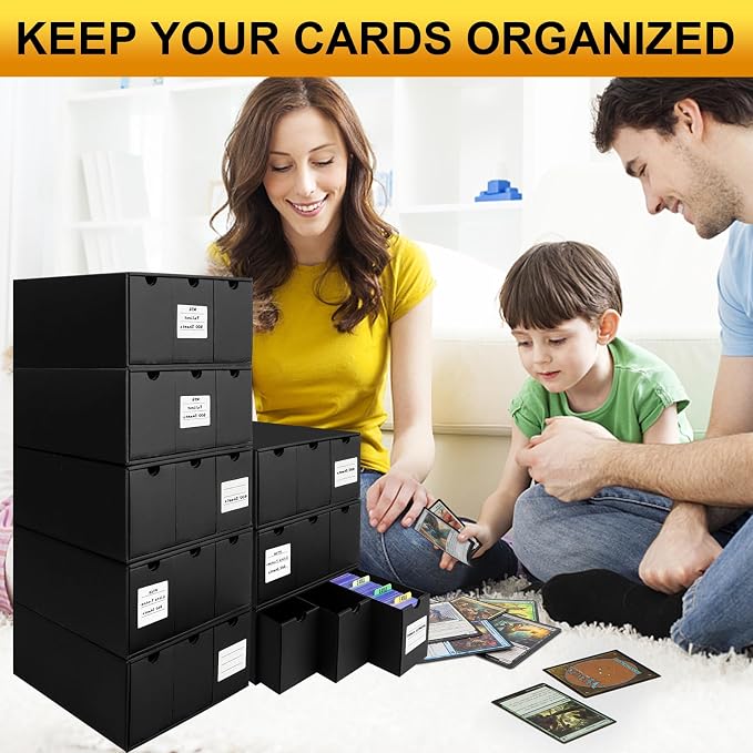 Trading Card Storage Box, 14400+ Card Organizer with 24 Inner Boxes & 72 Card Dividers, Fits Sleeved Cards & Toploaders for MTG, TCG, YGO, PTCG, Sports Cards, with Labels & Tapes - Image 8