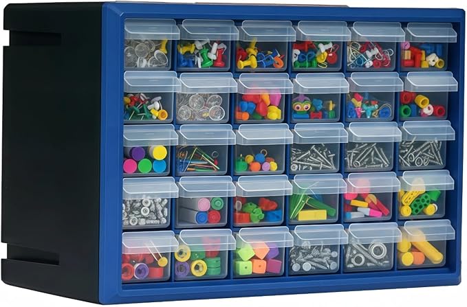 Northsky 30-Drawer Small Parts Cabinet, Stackable, Clear, 14.17 × 7.09 × 9.45 in 30 * Clear by NorthSky