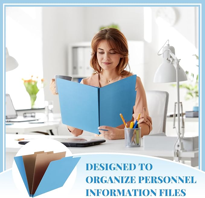 36 Pcs Skyygemm Classification Folder Letter Size, 2 Pocket File,Blue | Back to School Supplies, File Organizer with Fastener, Expanding File Organizer Bulk for Office Employee, Staff, Teacher - Image 5