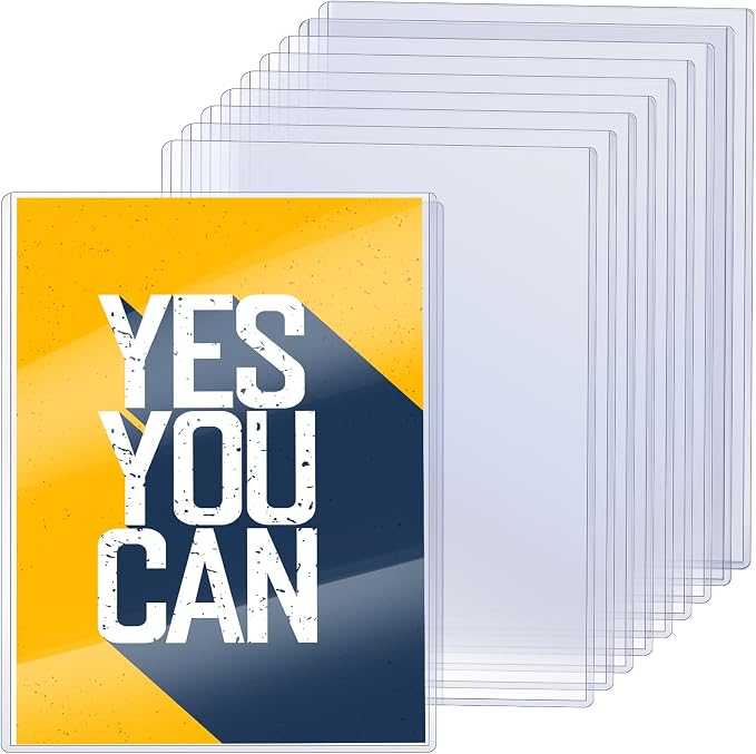 Ireer 10 Pcs 12 x 18'' Clear Semi-Rigid Plastic Sheet Hard Print Protectors Heavy Duty Magazine Cover Poster Sleeves Hard Plastic Document Holder Paper Page Protector for Lithographs Photo Poster by Ireer