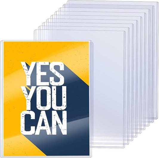 Ireer 10 Pcs 12 x 18'' Clear Semi-Rigid Plastic Sheet Hard Print Protectors Heavy Duty Magazine Cover Poster Sleeves Hard Plastic Document Holder Paper Page Protector for Lithographs Photo Poster by Ireer