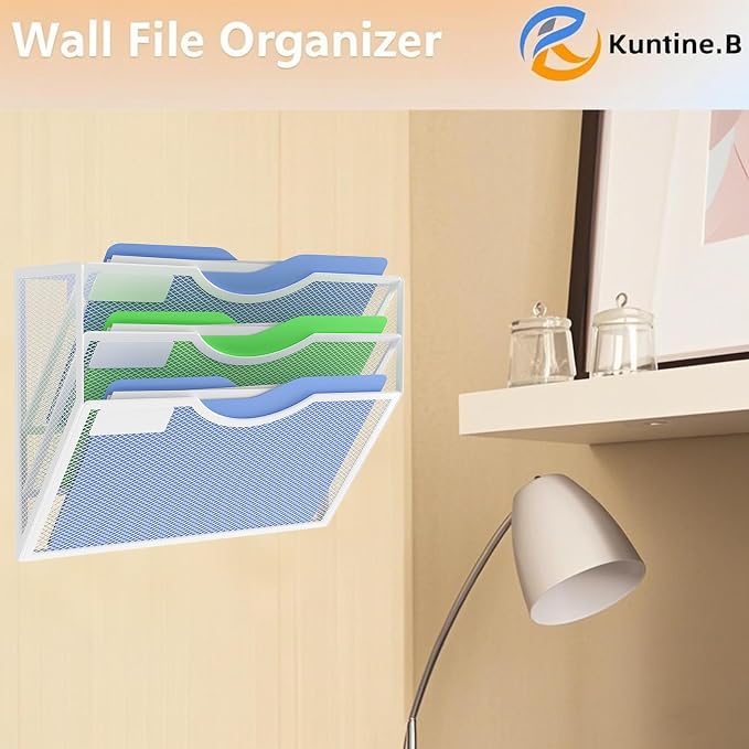 Kuntine.B Wall File Organizer Office Hanging Magazine Holder Wall File Organizer for Office Home - Image 6