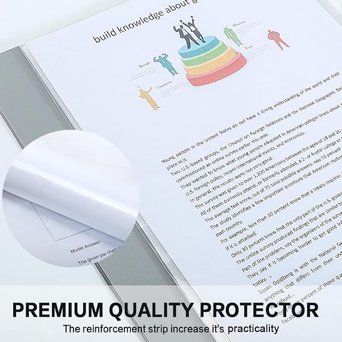 Sheet Protectors, HERKKA 200 Pack Upgrade Clear Plastic Page Protectors Sheet Reinforced 11-Hole Fit for 3 Ring Binder Fits Standard 8.5 x 11 Paper, 9.25 x 11.25 Top Loaded, Acid Free - Image 6
