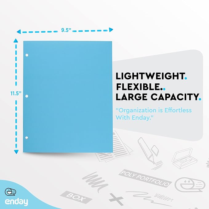 2 Pocket Folders Bulk 240 Pack - Colored Paper Folders with Pockets for Letter Size Paper, Binder Folders for Home or Office, Two Pocket Folder in Bulk, Assorted 4 Colors - by Enday - Image 5