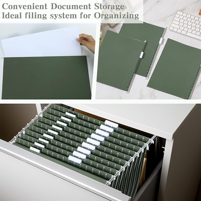 25 Pack 11×17 Expanding Hanging File Folders for Filing Cabinet 1/5 Cut Heavy Duty Hang Folders with Plastic Tabs & Label Cards Extra Large Hangers File Organizer for 11×17 Paper Engineering Document - Image 5
