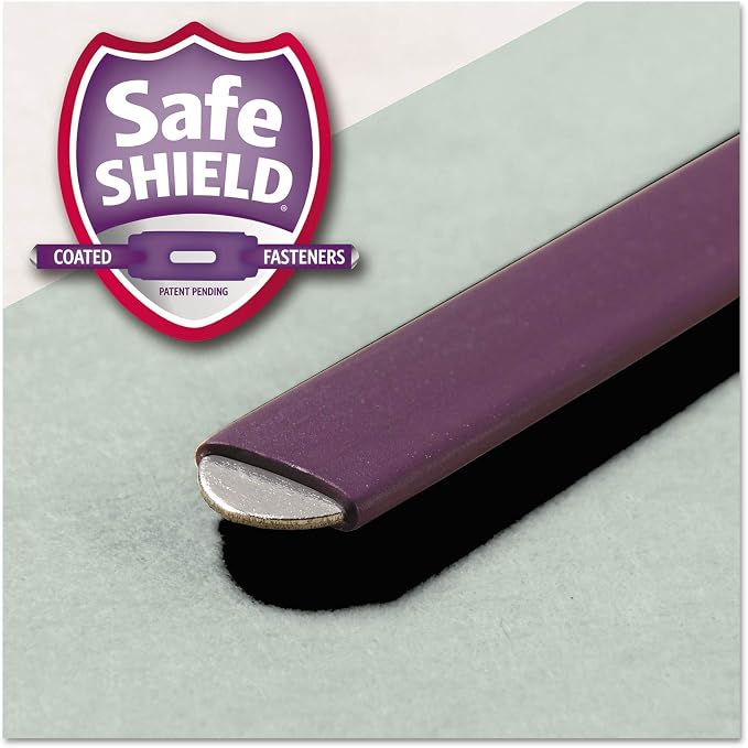 Smead Pressboard Fastener File Folder with SafeSHIELD Fasteners, 2 Fasteners, 1/3-Cut Tab, 3" Expansion, Letter Size, Gray/Green, 25 per Box (14944) - Image 2