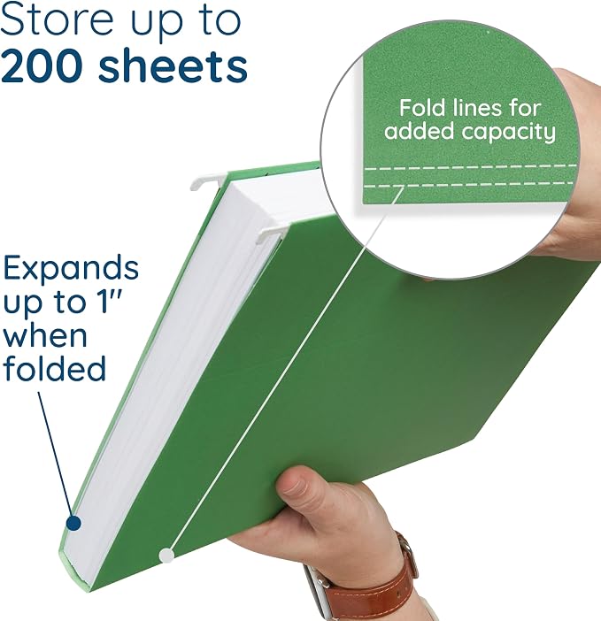 Blue Summit Supplies 75 Hanging File Folders, Letter Size, Assorted Colors | Durable 11pt paper, 1/5 cut tabs, 11.75 x 9.25 in, medical charts, office and home filing - Image 3