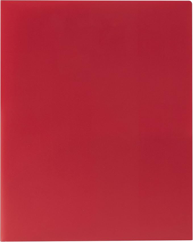 C-Line Two-Pocket Heavyweight Poly Portfolio, For Letter Size Papers, Includes Business Card Slot, 1 Case of 25 Portfolios, Red (33954-25) - Image 3